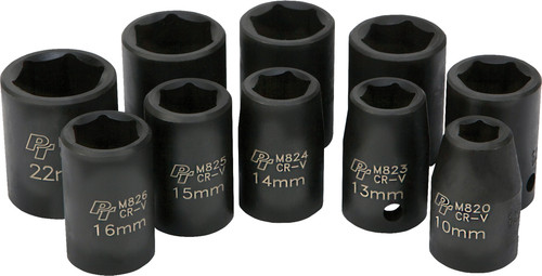 10 Pc 1/2" Met Imp Skt Set Shallow