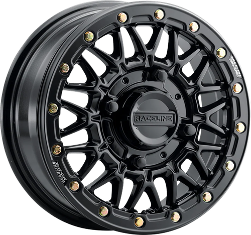 RACELINE WHEELS Wheel - Omega Beadlock - Rear - Black with Gloss Black Ring - 15x10 - 4/156 - +10 mm A15GB-51056+10