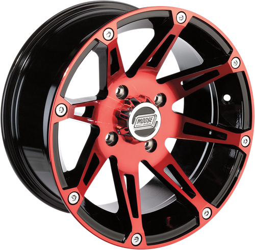 MOOSE OFFROAD Wheel - 387X - Front - Anodized Red/Black - 12x7 - 4/136 - 4+3 387MO127136BWR4