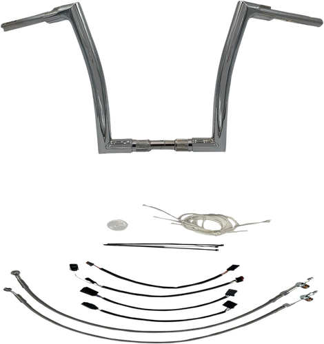 FAT BAGGERS INC. 1-1/2" EZ Install Flat Top Handlebar Kit - 14" - Chrome 609614