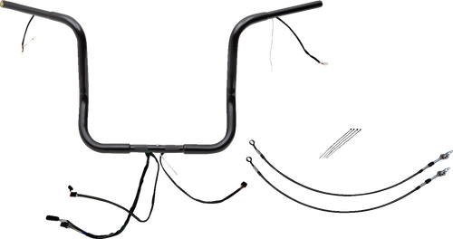 FAT BAGGERS INC. EZ Install Wired 1-1/4" Round Top Handlebar Kit - 14" - Black 902514-B