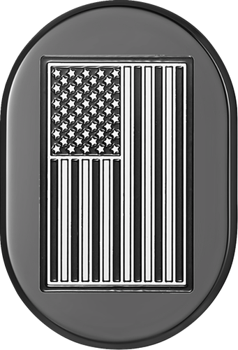 FIGURATI DESIGNS Antenna Cover - Left Rear Fender - Contrast Cut American Flag - Black FD26-AC-BLK-LT