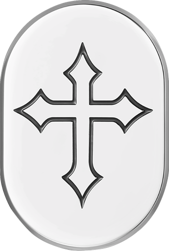 FIGURATI DESIGNS Antenna Cover - Left Rear Fender - Cross - Chrome FD41-AC-SS-LT