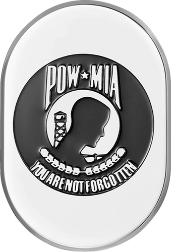 FIGURATI DESIGNS Antenna Cover - Right Rear Fender - POW-MIA -Chrome FD50-AC-SS-RT