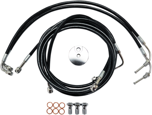 LA CHOPPERS Brake Line - Mini Ape Hanger Handlebars - Black LA-8051B08B