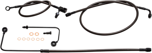 LA CHOPPERS Brake Lines - 12" - 14" Ape Hanger Handlebars - Midnight LA-8151B13M
