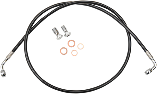 LA CHOPPERS Brake Line - 15" - 17" Ape Hanger Handlebars - Black LA-8230B16B