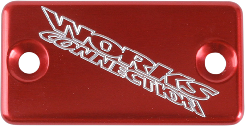 WORKS CONNECTION Anodized Billet Aluminum Front Brake Reservoir Cover - Red 21-025