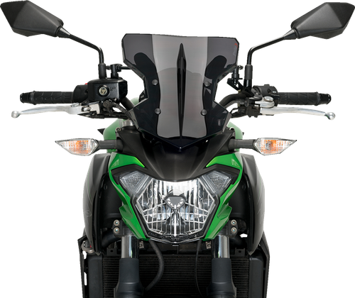 PUIG HI-TECH PARTS Flanker Windshield - 12-3/4" - Dark Smoke - Kawasaki 20335F