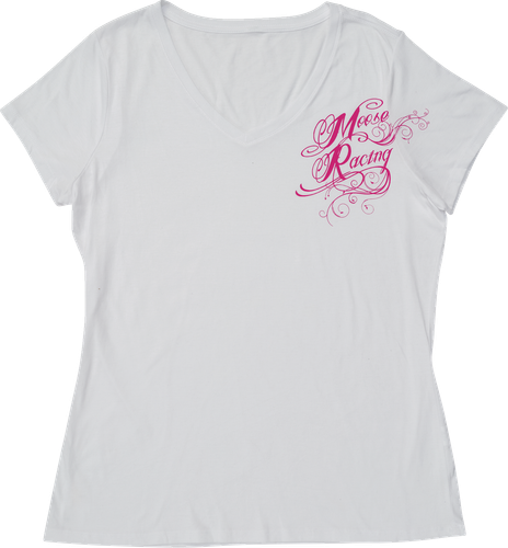 MOOSE OFFROAD Women's Flourish Script T-Shirt - White - XL 3031-4291