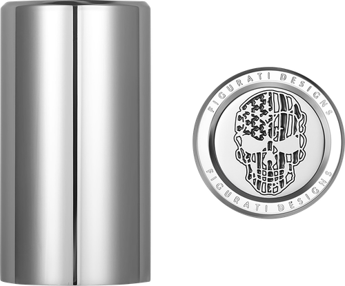 FIGURATI DESIGNS Docking Covers - American Flag Skull - Contrast Cut - Silver FD27-DC-2545-SS