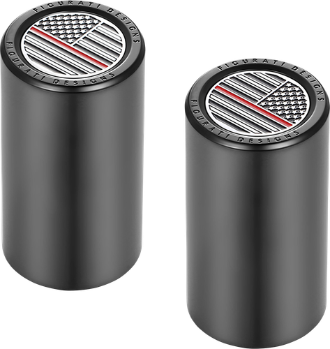 FIGURATI DESIGNS Docking Covers - American Flag - Red Line - Long - Black FD73-DC-2545-BK