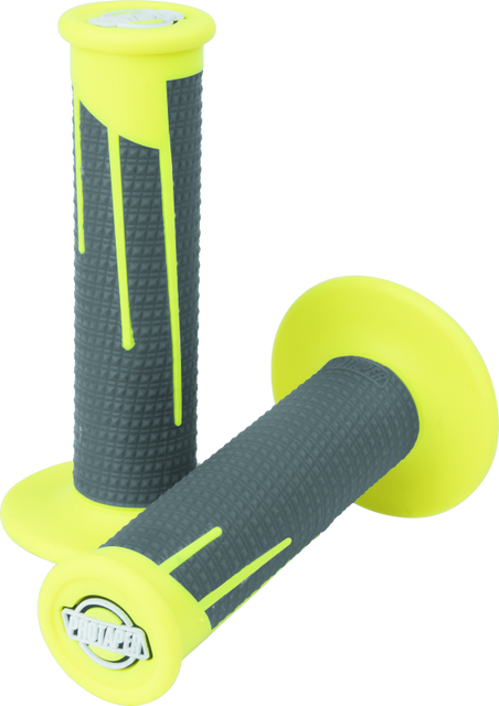ProTaper Full Diamond Clamp-On Grips for Honda CRF250X and CRF450X - Neon Yellow/Dark Gray