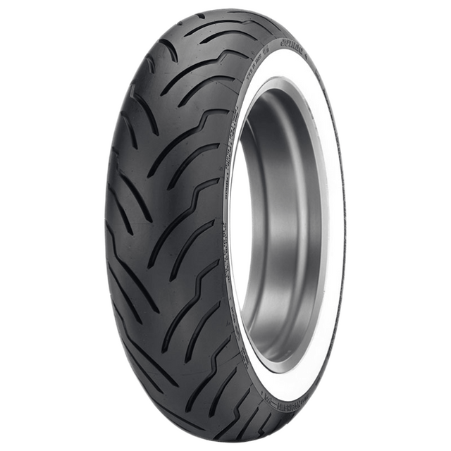 Dunlop American Elite rear tire MU85B16 77H tubeless wide whitewall Harley Electra Glide Road King 45131529 Mad Lads Moto