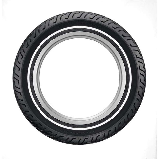 Dunlop D402 co-branded Harley-Davidson motorcycle blackwall belted bias front tire size MT90B16 72H tubeless