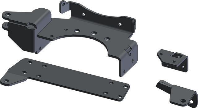 KFI UTV Plow Actuator Bracket Kit for KFI 105635 Tube - Durable Powder-Coated Mounting Hardware