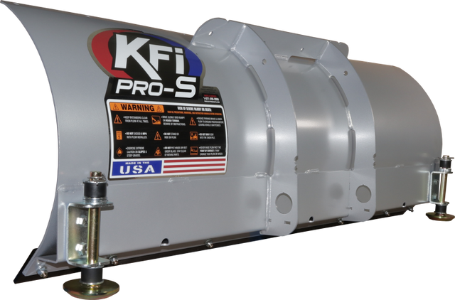 KFI Products 105048 48 inch heavy duty steel straight snow plow blade black powder coated face with replaceable steel wear bar and skid shoes
