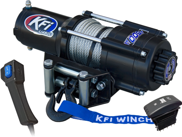 KFI Winch 4500 UTV with Dash Switch - 4,500 lbs. Line Pull, Heavy-Duty 12V DC Power Sport Winch