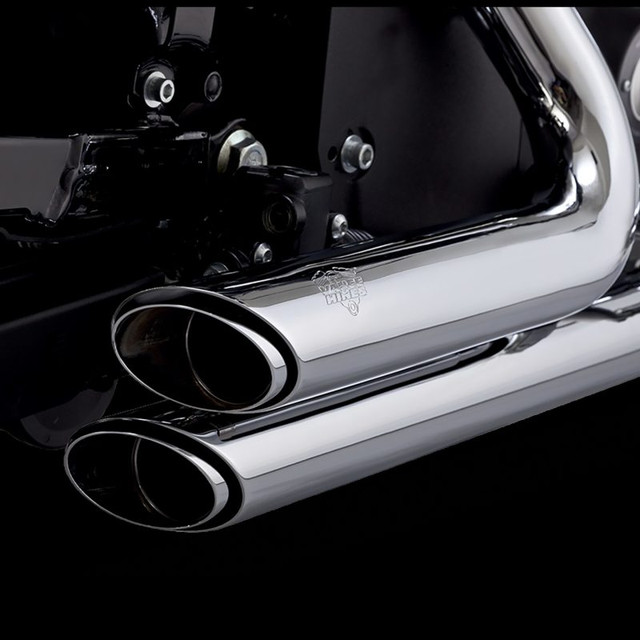 Vance and Hines Shortshots Staggered PCX Full System Exhaust 17335 chrome slash cut dual pipes for Harley Softail Fat Boy Breakout