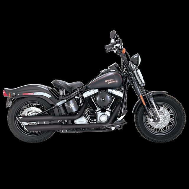 Vance & Hines Twin Slash 3-Inch Slip-On Exhaust for Harley Softail Deluxe, Slim, Crossbones