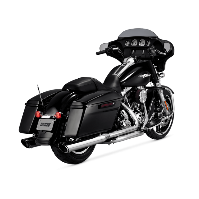Vance & Hines HD Dresser 17-22 Twin Slash Round Matte Black Slip-On Exhaust