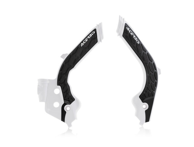 Acerbis 19-22 KTM 125-501 TC/FX/FE/S/TE/TX and 21-23 GasGas Frame Guards - X-Grip in White/Black