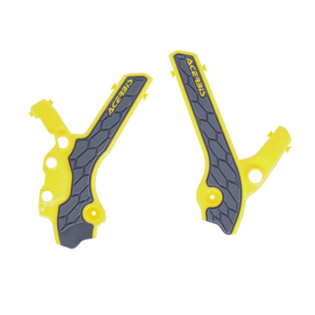 Acerbis 00+ Suzuki DRZ400E/S/SM Frame Guards - X-Grip Gray and Yellow