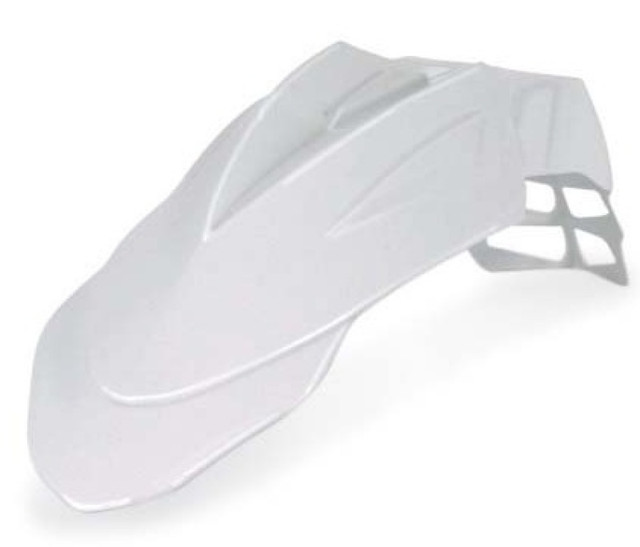 Acerbis KTM Supermotard Front Fender - White | Versatile Custom Fit for Supermoto, Freestyle, and Mini Bikes