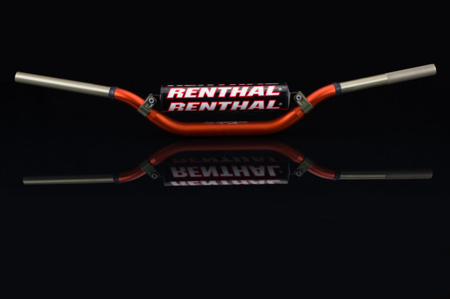 Renthal Twinwall Handlebar with Orange Pad – Model 998-01-OR-02-185 for Motocross Bikes