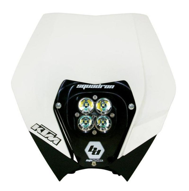 Baja Designs 2008-2013 KTM Headlight Kit DC with White Squadron Sport Headlight Shell