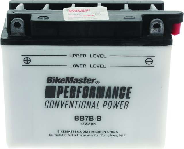 BikeMaster BB7B-B Conventional Powersports Battery for Yamaha TTR225 (2000-2004)