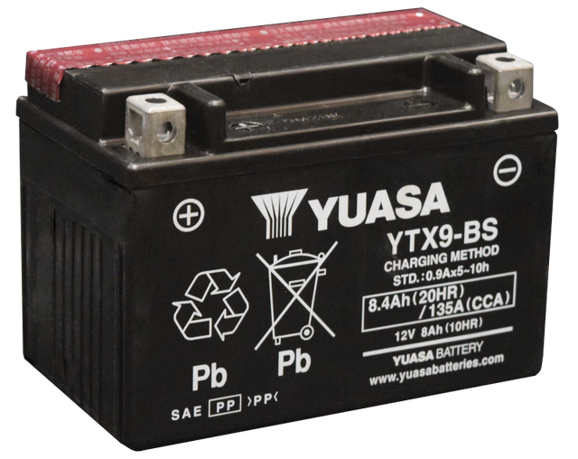 Yuasa YTX9-BS Maintenance Free AGM 12-Volt Powersports Battery