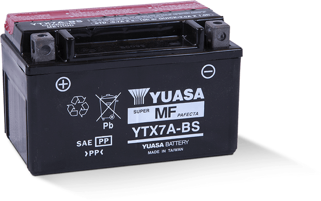 Yuasa YTX7A-BS Maintenance Free AGM 12-Volt Powersports Battery