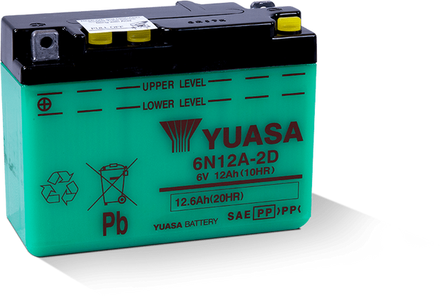 Yuasa 6N12A-2D Conventional 6-Volt Battery for Honda Powersports Vehicles
