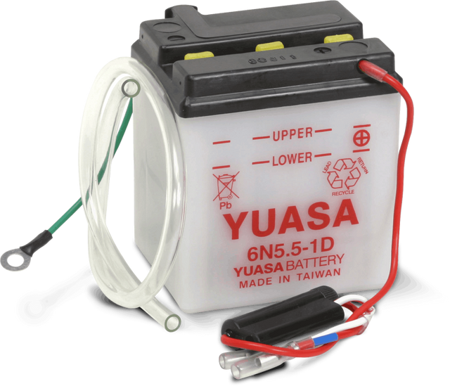 Yuasa Battery 6N5.5-1D Conventional 6-Volt Battery for 1967 Honda CL90 Scrambler