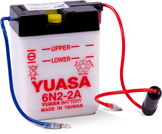 Yuasa Battery 6N2-2A Conventional 6-Volt Powersports Battery with Enhanced Cranking Power
