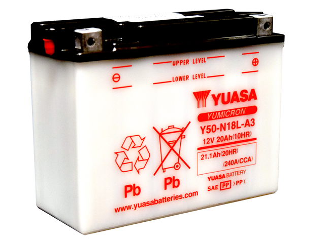 Yuasa Battery Y50-N18L-A3 Yumicron 12-Volt Powersports Battery for Honda GL1500 Gold Wing