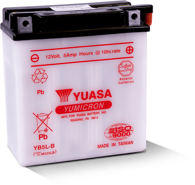 Yuasa YB5L-B Yumicron 12-Volt Powersports Battery for Suzuki and Yamaha Models