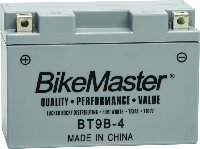 BikeMaster Maintenance Free Battery BT9B-4 for Yamaha YP400 Majesty and YFM700R Raptor