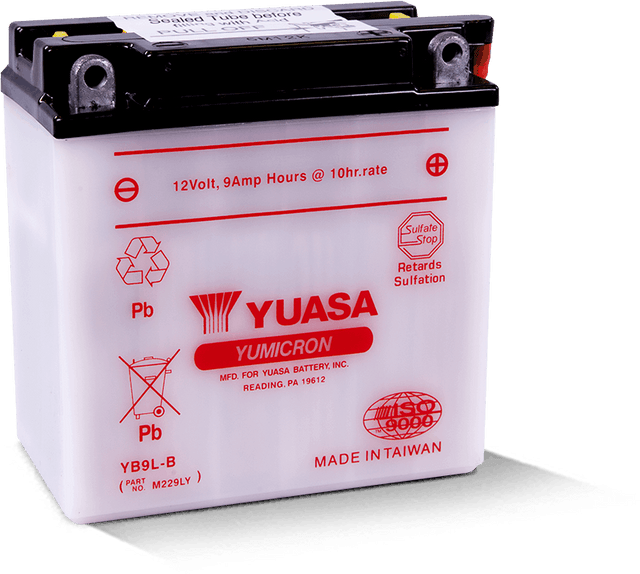 Yuasa YB9L-B Yumicron 12-Volt Powersports Battery with Enhanced Cranking Performance