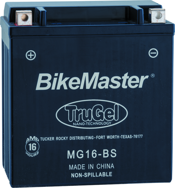 BikeMaster TruGel Battery MG16-BS for Kawasaki Vulcan 1500 & 2000 Models