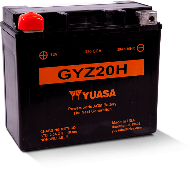 Yuasa GYZ20H High Performance AGM Powersports Battery Part Number YUAM72RGH
