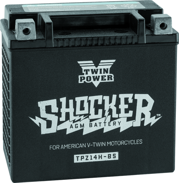 Twin Power YTX-14 Shocker Battery for Harley Davidson V-Rod – Heavy-Duty Powersports Battery with Absorbed Glass Mat Technology