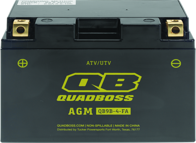 QuadBoss Maintenance-Free AGM Battery QB9B-4-FA for Yamaha YFM700R Raptor