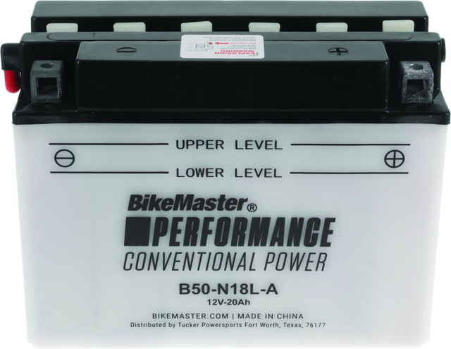 BikeMaster B50-N18L-A Conventional Powersports Battery for Honda GL and Kawasaki Vulcan