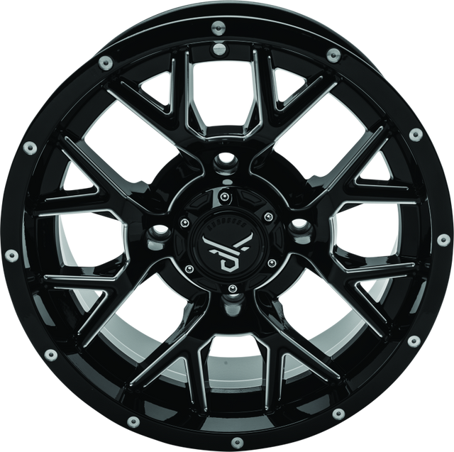 QuadBoss Barbwire 14x7 5+2 Milled Aluminum Wheel - 4/137 Bolt Pattern