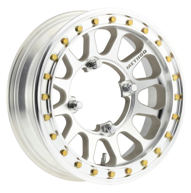 Method Wheels MR401-R Offroad Beadlock Wheel - 15x5 Inches, 4x156 Bolt Pattern, 2.5+2.5/0mm Offset, Machined Center Bore, Raw Finish