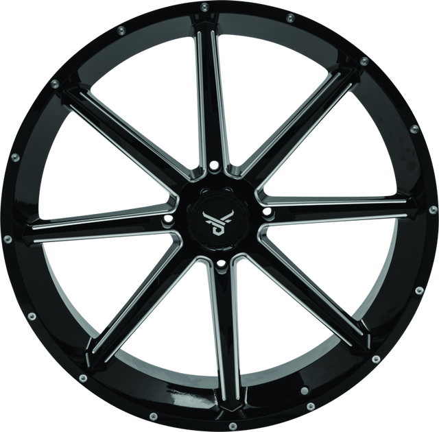 QuadBoss Slicer 24x7 Off-Road Wheel with Limited Edition QuadBoss Bull Logo Center Caps