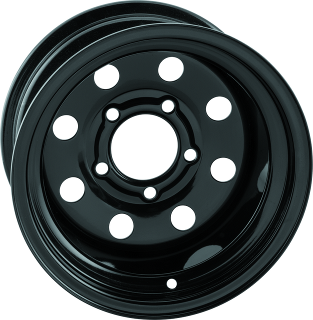QuadBoss Steely Wheel 12x7 2+5 5/4.5 - Durable Black Powder-Coated Rock-Crawler Design
