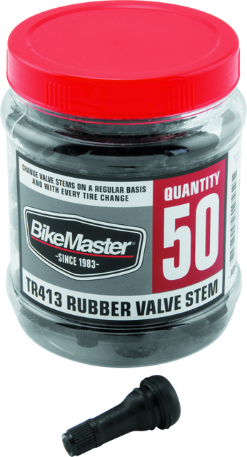 BikeMaster TR413 Rubber Valve Stem – 50 Pack for Powersports Vehicles